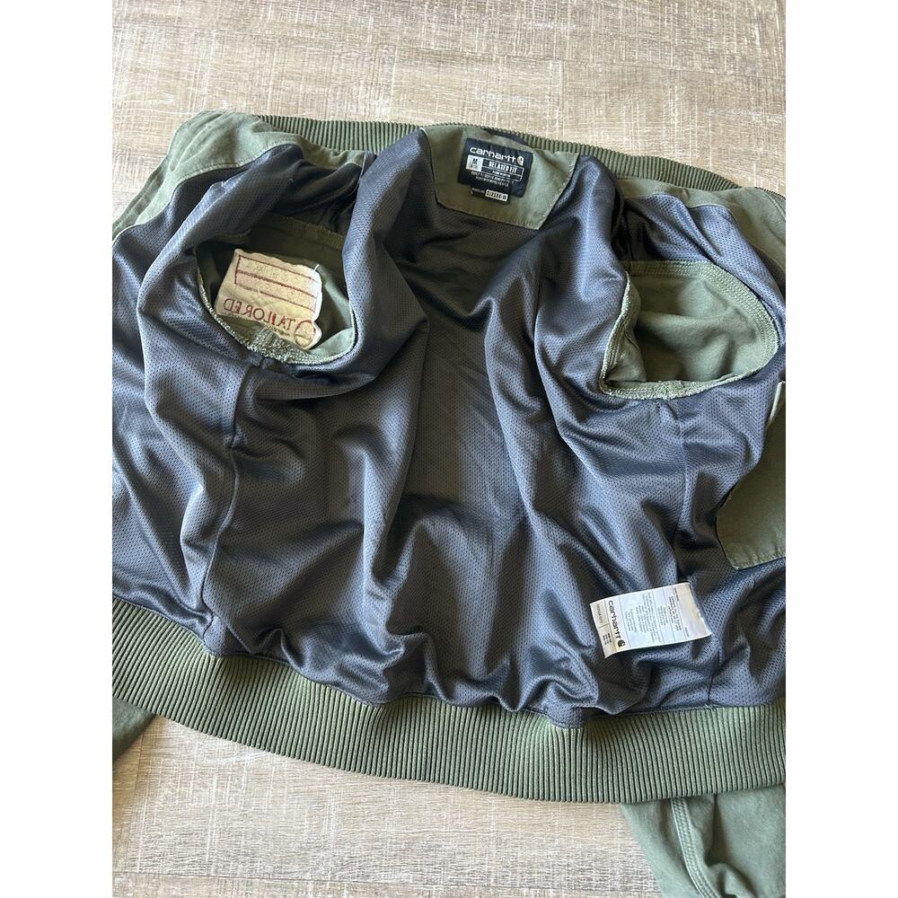 Carhartt Crawford Bomber Jacket Womens M Green Canvas Relaxed Fit OJ2524-W - Picture 9 of 16